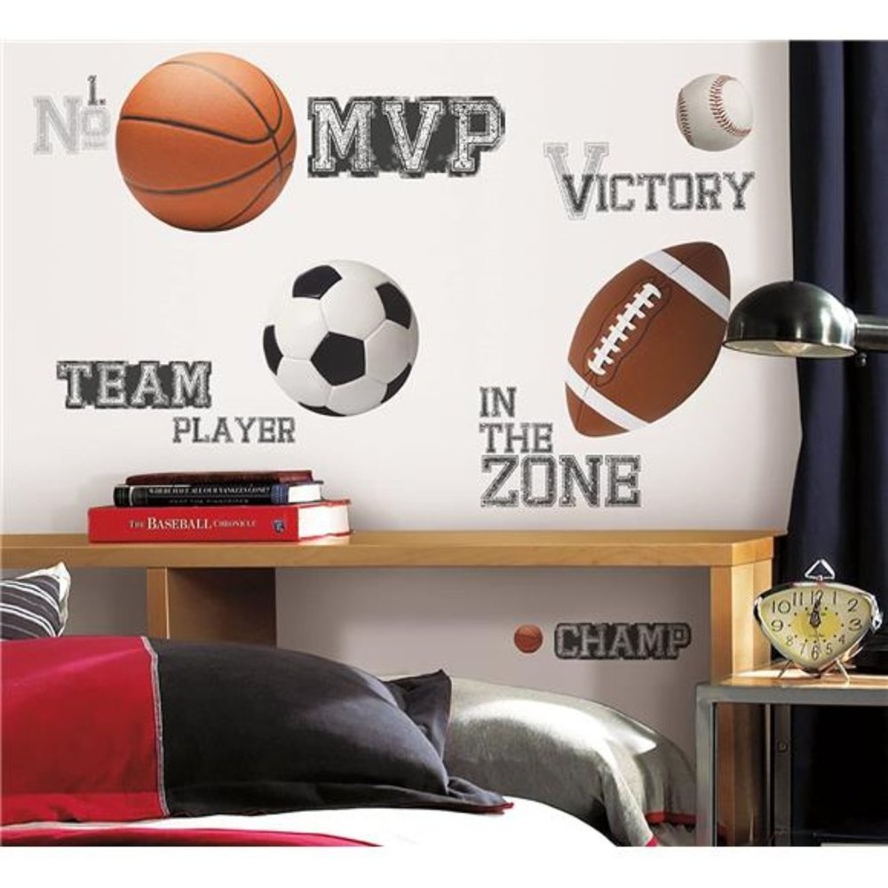 All Star Sports Saying Peel and Stick Wall Decals 10 inch x 18 inch